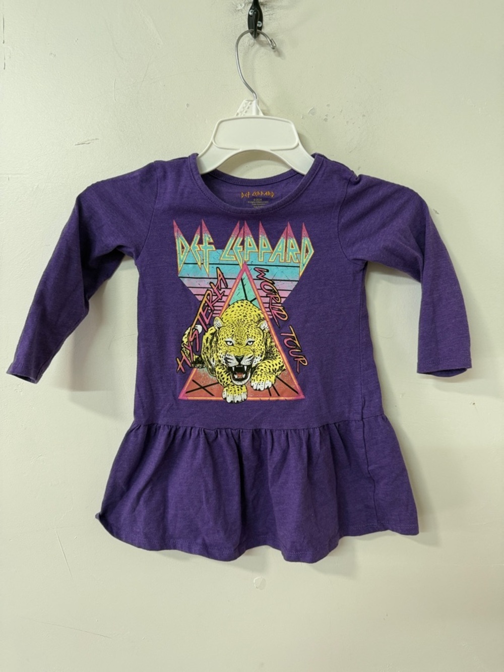 Def Leppard Purple Long-Sleeve Graphic Kids Dress